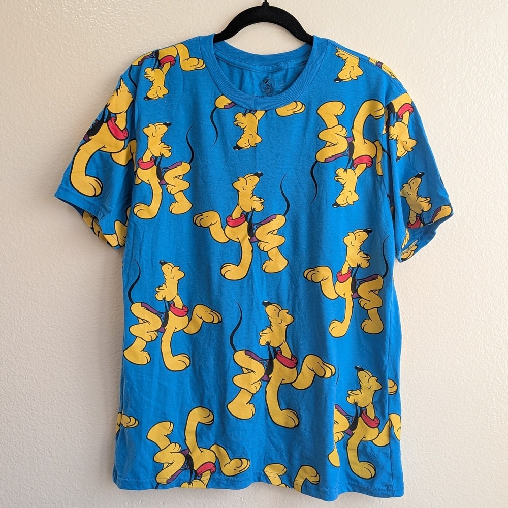 Mickey & Co. Disney Pluto Dog Character Short Sleeve T-Shirt Blue‎ Medium